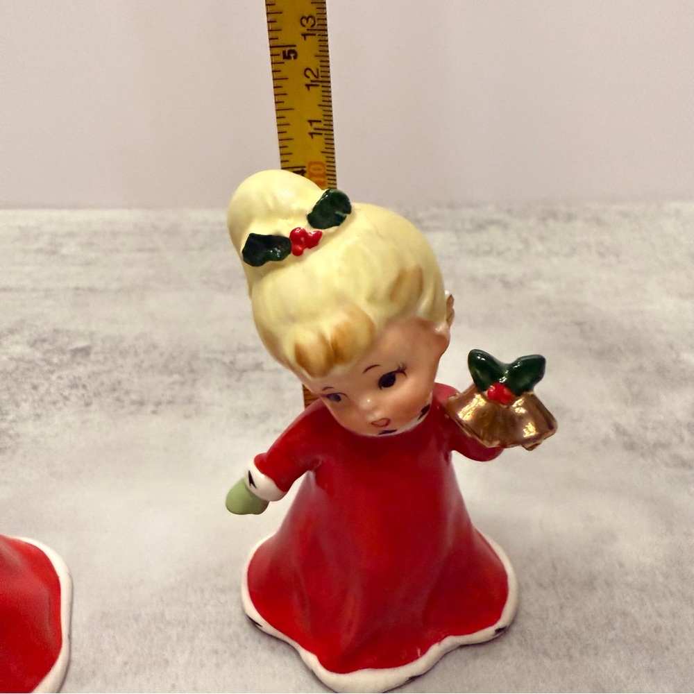 Vintage Norcrest Christmas Angels Bell Figurine w/label stamped x-180 ceramic - Picture 7 of 11